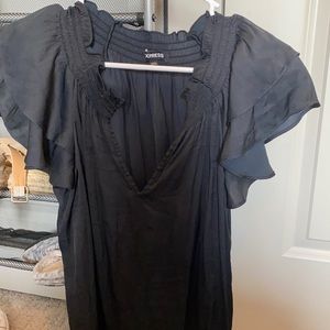 Black ruffle blouse from Express